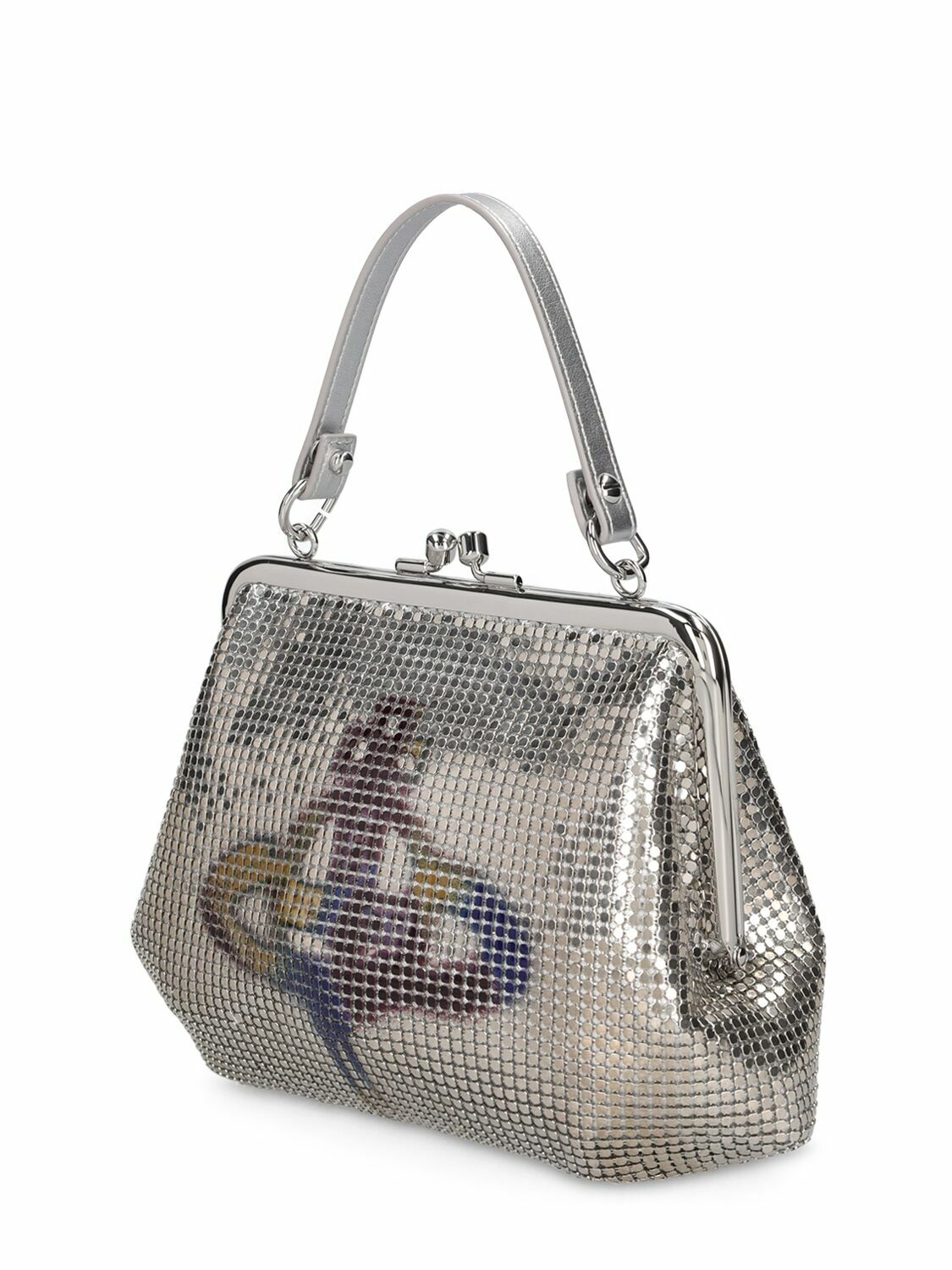 VIVIENNE WESTWOOD - Granny Frame Metallic Top Handle Bag Vivienne
