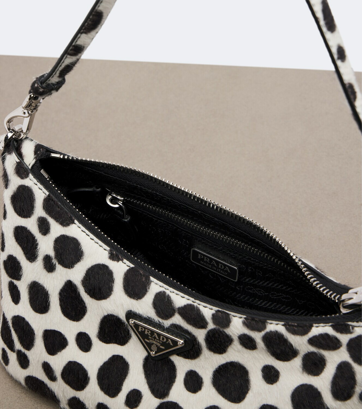 Prada Mini printed calf hair shoulder bag