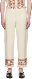 Bode Off-White Rose Garland Trousers