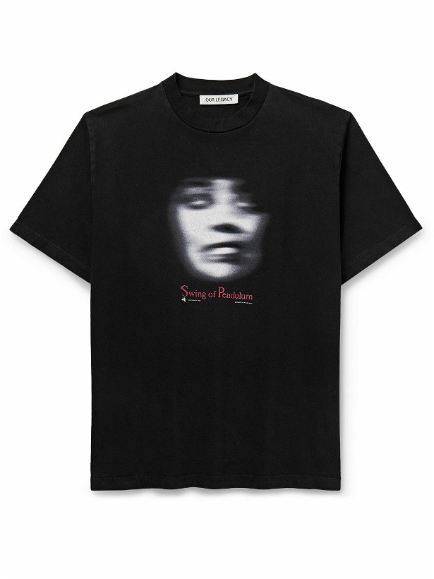 Photo: Our Legacy - Swing of Pendulum Printed Cotton-Jersey T-Shirt - Black