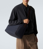 The Row Logan E/W leather-trimmed crossbody bag