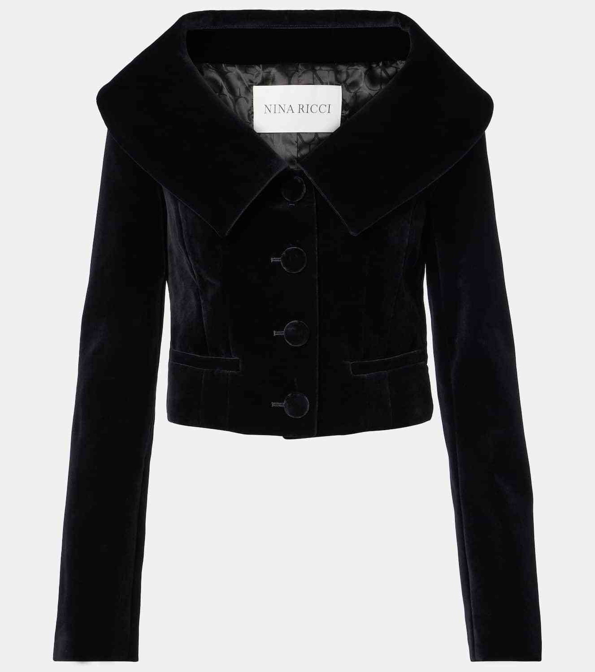 Nina Ricci Cropped cotton velvet jacket