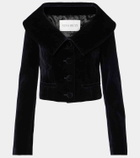 Nina Ricci Cropped cotton velvet jacket