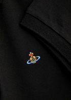 Vivienne Westwood Orb-embroidered Piqué Cotton Polo Shirt Black