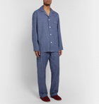 Emma Willis - Prince of Wales Checked Cotton Pyjama Set - Blue
