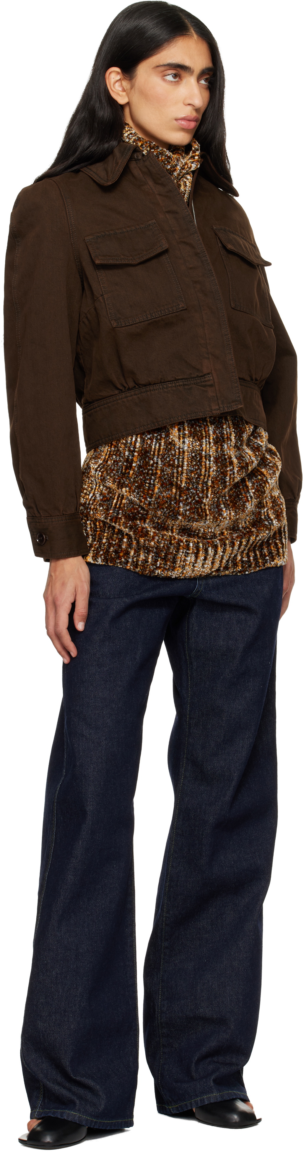 Dries Van Noten Brown Faded Denim Jacket