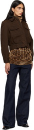 Dries Van Noten Brown Faded Denim Jacket