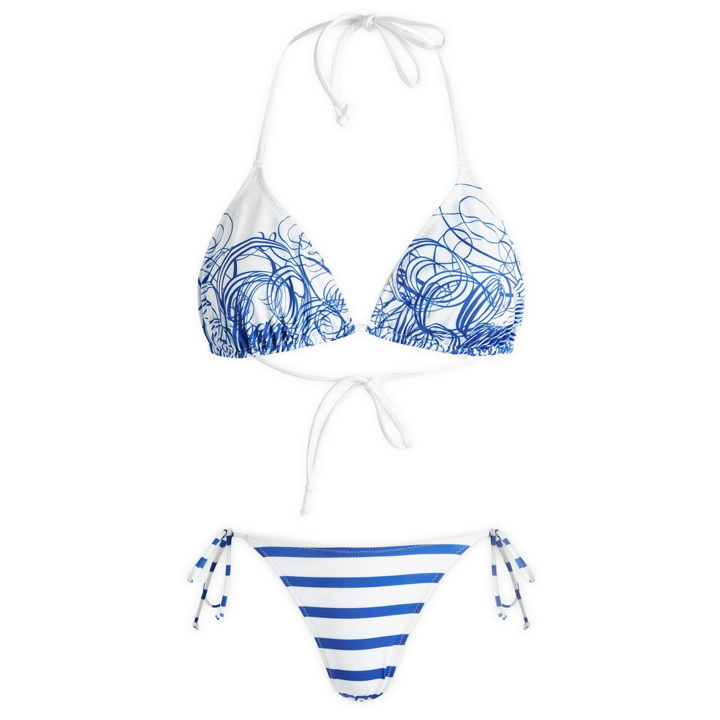 Photo: Jean Paul Gaultier Women's Logo Bikini in White/Navy