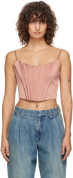 ZIMMERMANN Pink Silk Corset Top