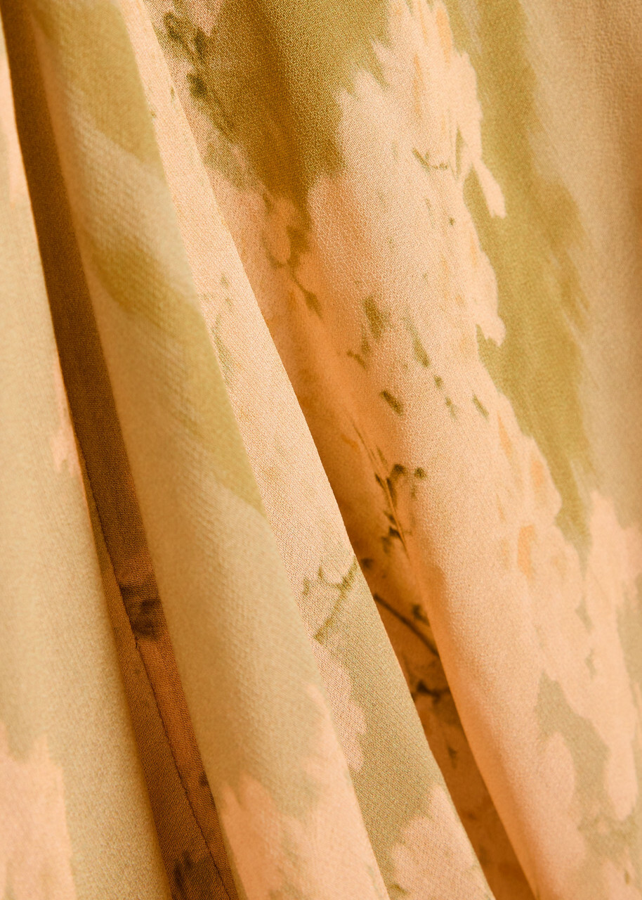 DE LA Vali Sumatra Floral Print Chiffon Maxi Dress Green