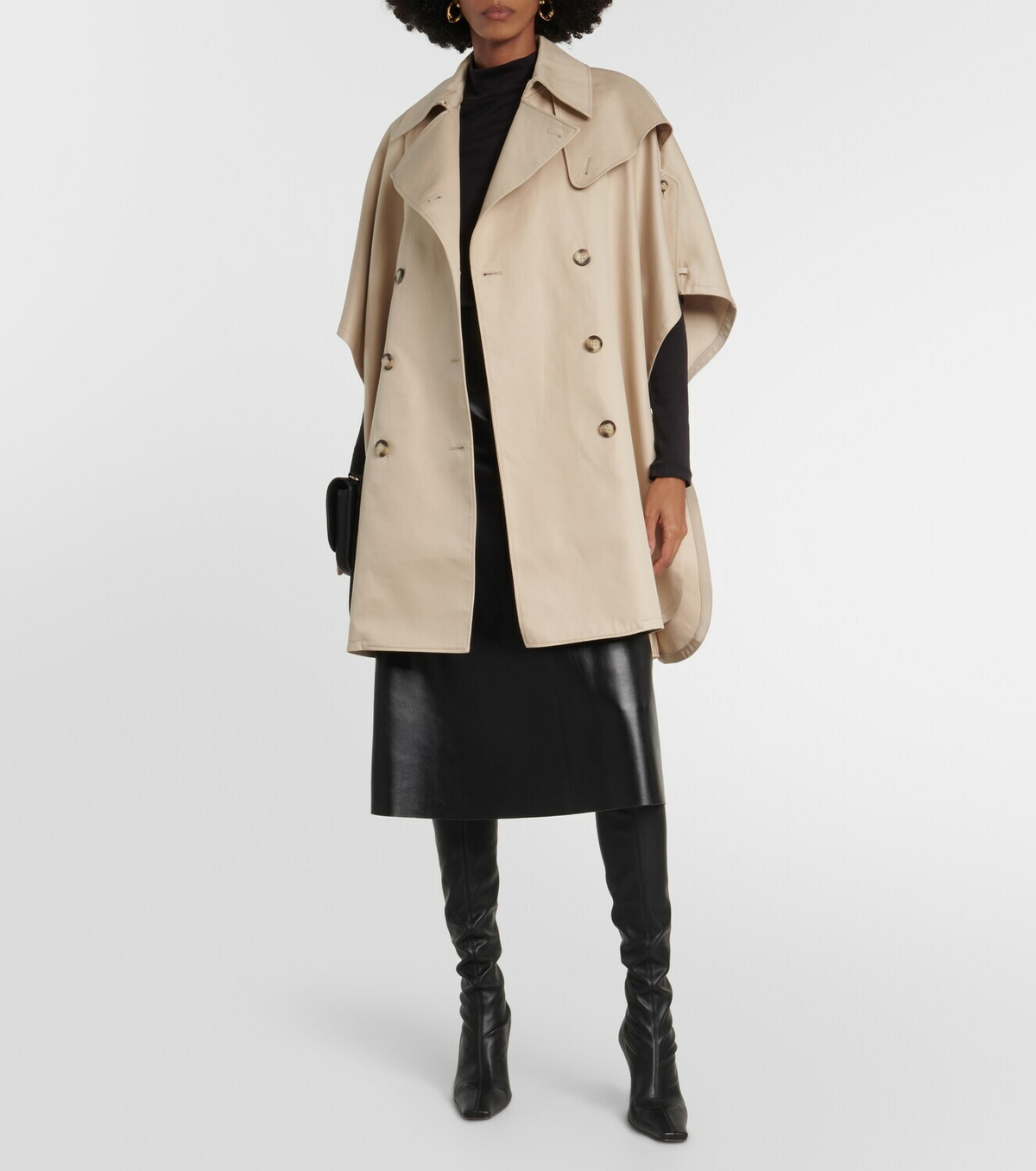 Max Mara Double-breasted cotton cape
