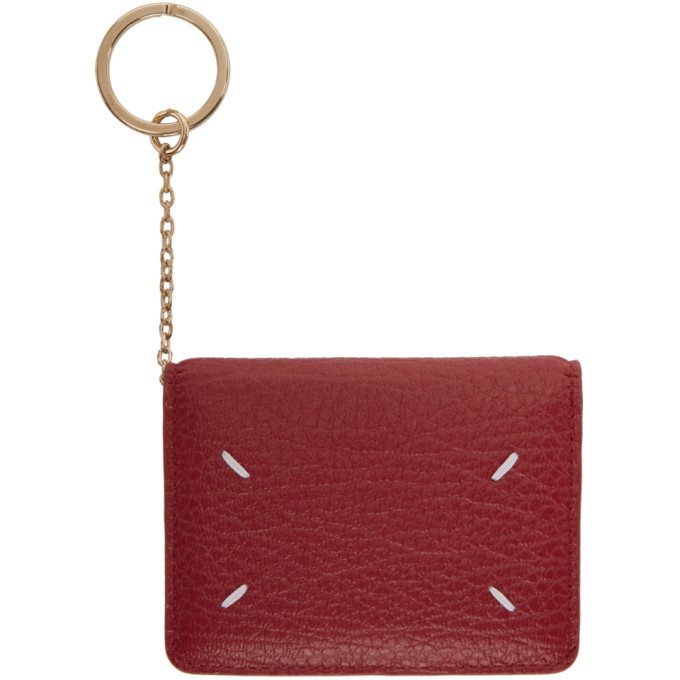 Maison Margiela Keychain Leather Wallet - Red