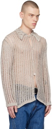 NVRFRGT Beige Semi-Sheer Cardigan