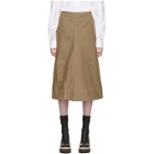 Lemaire Brown Denim Flared Skirt
