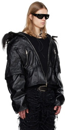 Swampgod Black Dragoncello Cropped Leather Jacket