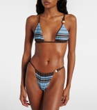 SIR Rioja beaded striped bikini top