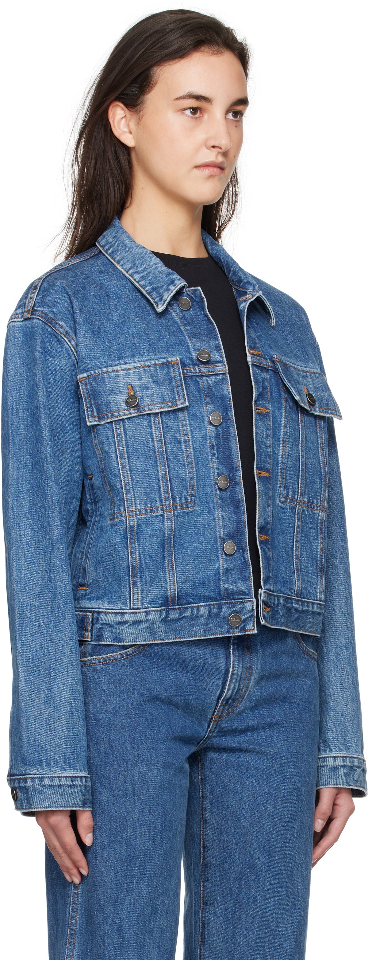 KHAITE Blue Saunder Denim Jacket