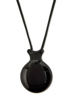 Lemaire Castanet Mirror Resin and Leather Necklace - Black - One Size
