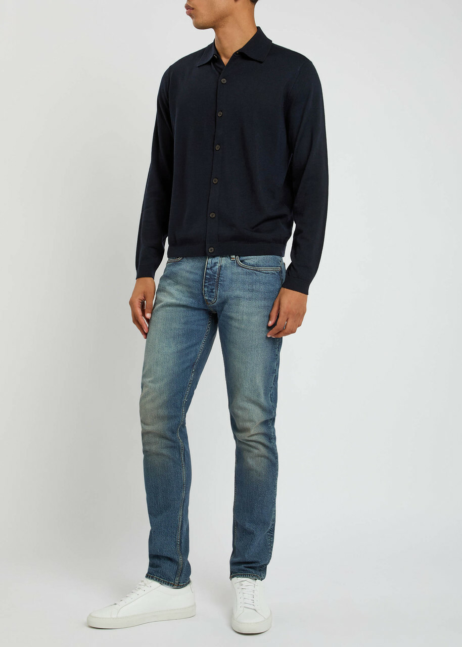 Emporio Armani Wool Cardigan Navy