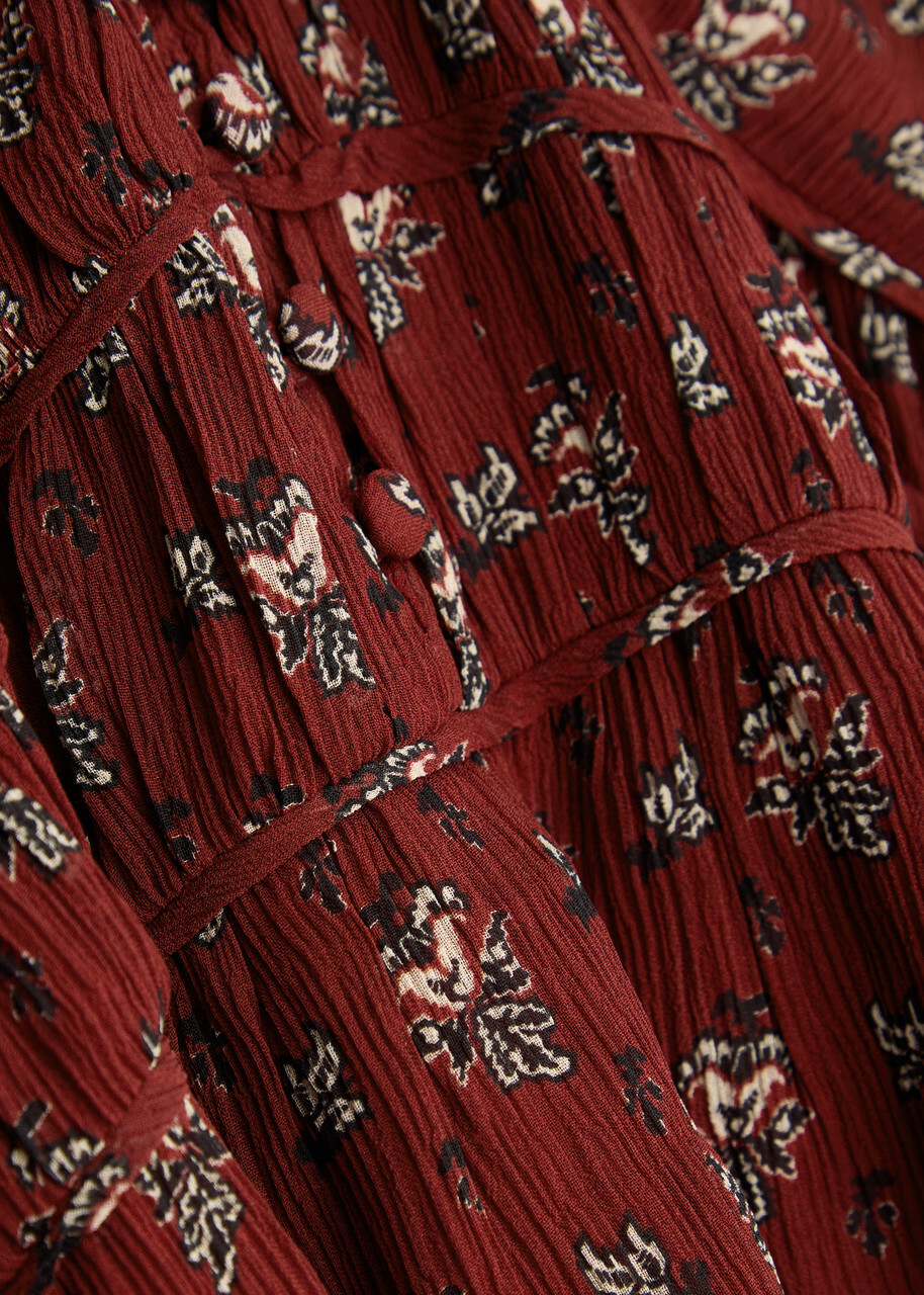 Paige Brasserie Floral-print Silk-georgette Mini Dress Red