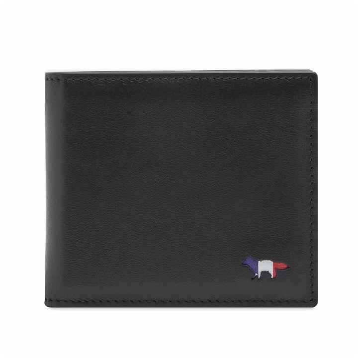Photo: Maison Kitsuné Men's Tricolor Fox Compact Bifold Wallet in Black
