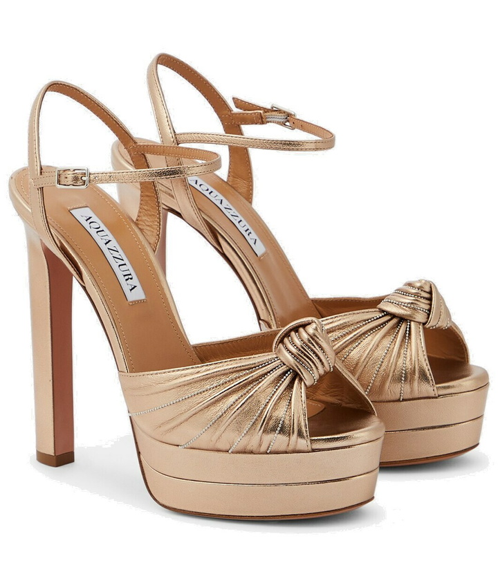 Photo: Aquazzura Atelier Plateau embellished leather platform sandals