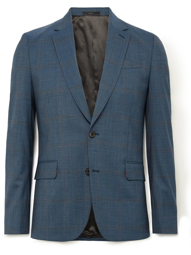 Photo: PAUL SMITH - Slim-Fit Prince of Wales Checked Wool-Blend Suit Jacket - Blue