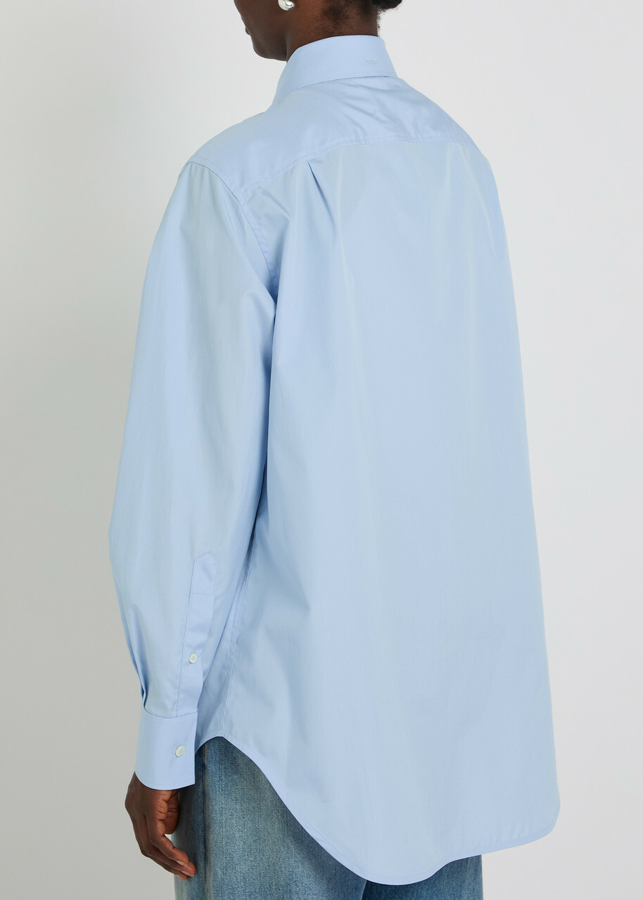 Maison Margiela Panelled Cotton-poplin Shirt Light Blue
