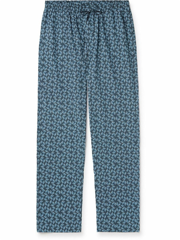 Photo: Zimmerli - Printed Cotton-Poplin Pyjama Bottoms - Blue