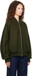 The Frankie Shop Khaki Elinor Oversized Bomber Jacket
