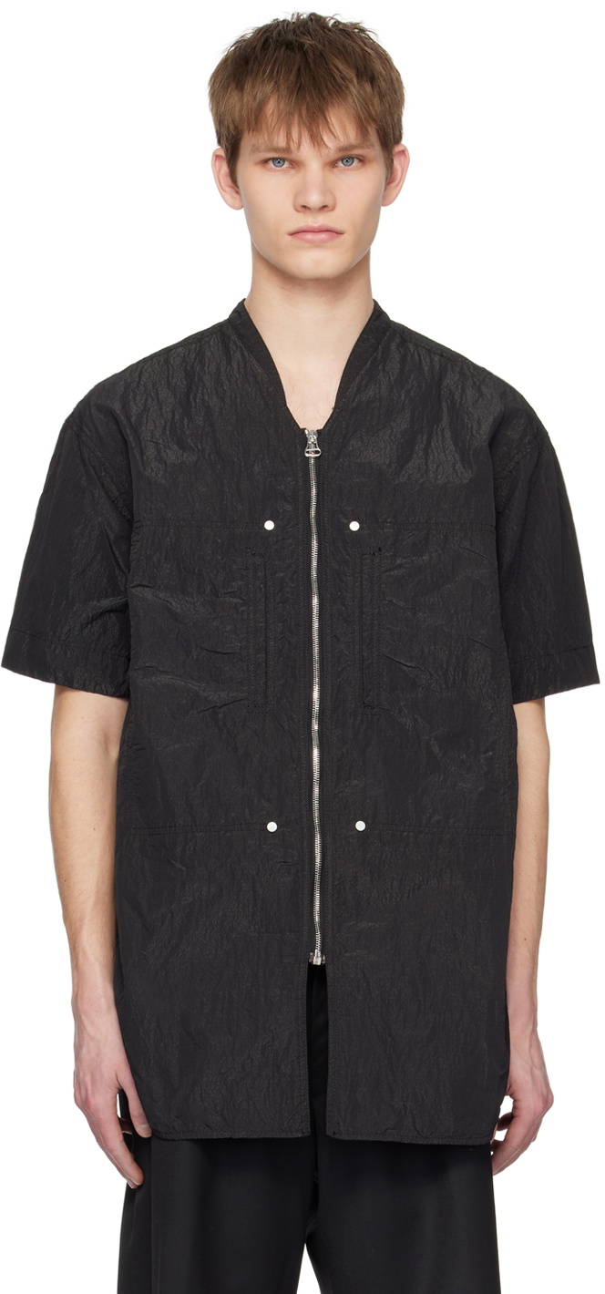 Omar Afridi Black Crinkled Shirt