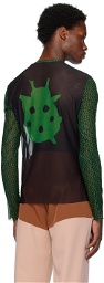 ANDREJ GRONAU SSENSE Exclusive Black & Green Long Sleeve T-Shirt