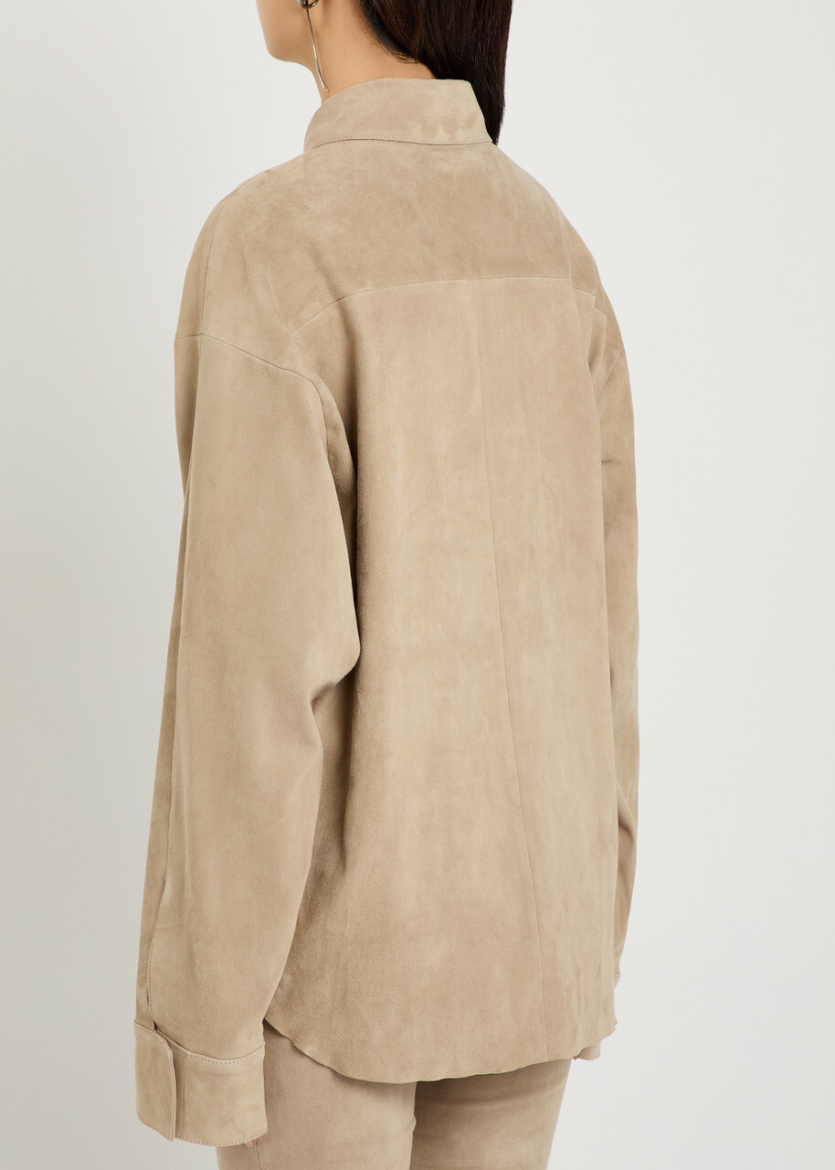 Stouls Simone Oversized Suede Shirt Beige