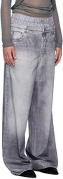 Acne Studios Gray Printed Trousers