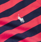 POLO RALPH LAUREN - Slim-Fit Logo-Embroidered Striped Cotton-Jersey T-Shirt - Red