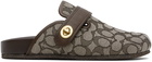 Coach 1941 Brown Signature Jacquard Clogs