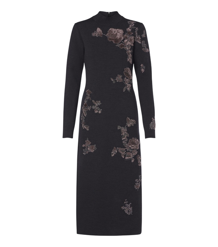 Photo: Oscar de la Renta Beaded wool-blend sweater dress
