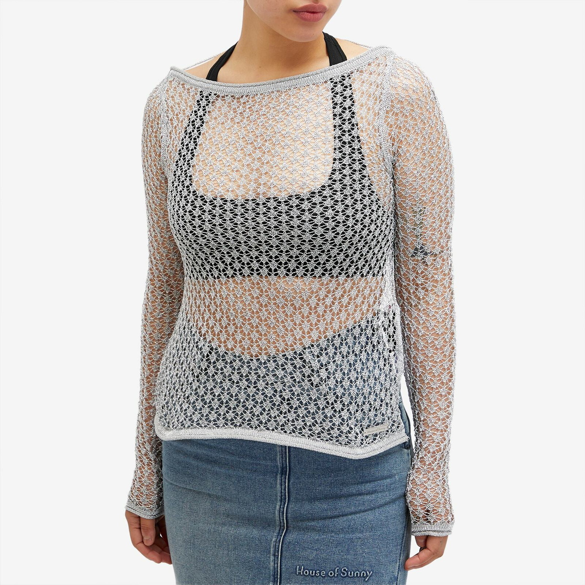 House Of Sunny Women's Silver Plated Knit in Chrome