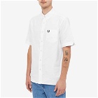 Fred Perry Authentic Men's Short Sleeve Oxford Shirt in White