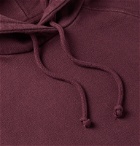 Nudie Jeans - Marcus Logo-Appliquéd Organic Loopback Cotton-Jersey Hoodie - Burgundy