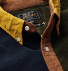 Beams Plus - Button-Down Collar Colour-Block Cotton-Corduroy Shirt - Yellow