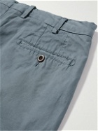 Sid Mashburn - Straight-Leg Garment-Dyed Cotton-Twill Shorts - Blue