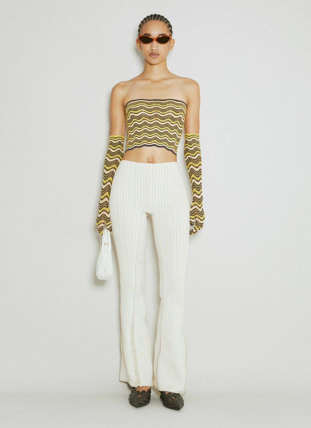 Isa Boulder Wave Knit Bandeau Top With Glove Set