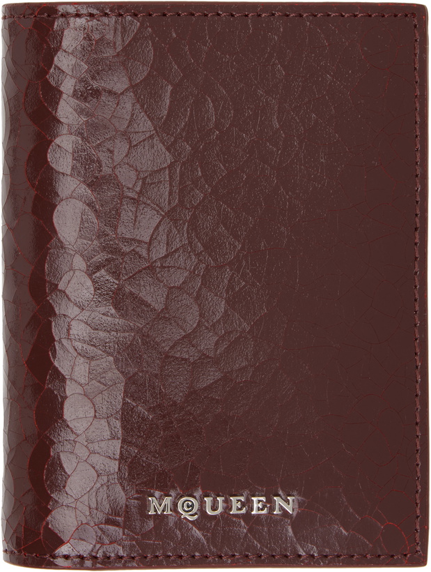 Photo: McQueen Burgundy Bifold Card Holder