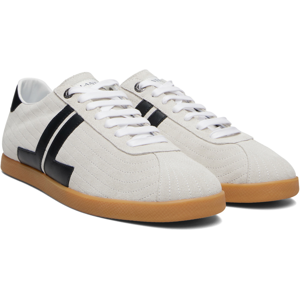 Lanvin Off-White & Black Glen 2.0 Leather Sneakers