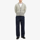 Thom Browne Men's 4-Bar Donegal V-Neck Cardigan in Light Grey