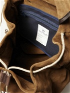 Bleu de Chauffe - Camp Leather-Trimmed Suede Backpack
