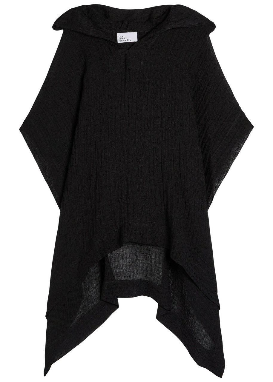 Lisa Marie Fernandez Linen-blend Beach Poncho Black