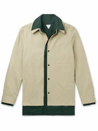 Bottega Veneta - Layered Two-Tone Cotton-Twill Overshirt - Neutrals