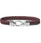 Tod's - Woven Leather and Silver-Tone Bracelet - Red